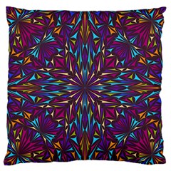 Kaleidoscope Triangle Curved Large Flano Cushion Case (one Side) by HermanTelo