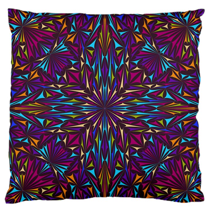 Kaleidoscope Triangle Curved Large Flano Cushion Case (One Side)