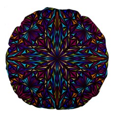 Kaleidoscope Triangle Curved Large 18  Premium Flano Round Cushions by HermanTelo