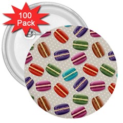 Macaron Bread 3  Buttons (100 Pack)  by HermanTelo