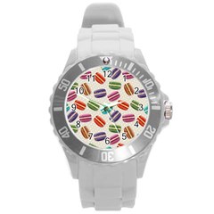 Macaron Bread Round Plastic Sport Watch (l) by HermanTelo