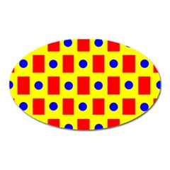 Pattern Circle Plaid Oval Magnet by HermanTelo