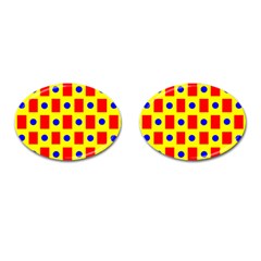 Pattern Circle Plaid Cufflinks (oval)