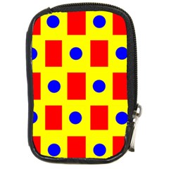 Pattern Circle Plaid Compact Camera Leather Case