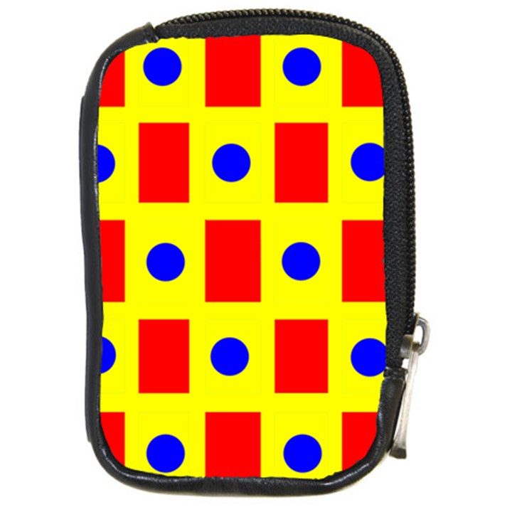 Pattern Circle Plaid Compact Camera Leather Case