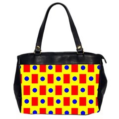 Pattern Circle Plaid Oversize Office Handbag (2 Sides)