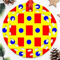 Pattern Circle Plaid Ornament (round Filigree)