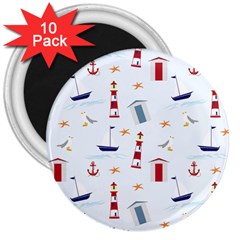 Nautical Sea 3  Magnets (10 pack) 