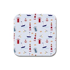 Nautical Sea Rubber Square Coaster (4 pack) 