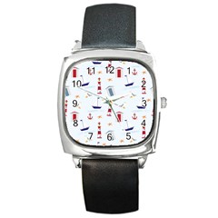 Nautical Sea Square Metal Watch