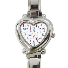 Nautical Sea Heart Italian Charm Watch