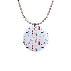 Nautical Sea 1  Button Necklace