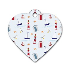 Nautical Sea Dog Tag Heart (Two Sides)