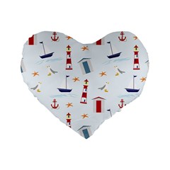 Nautical Sea Standard 16  Premium Heart Shape Cushions