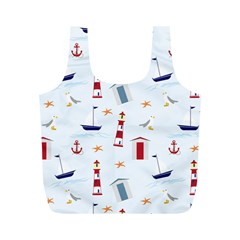 Nautical Sea Full Print Recycle Bag (M)