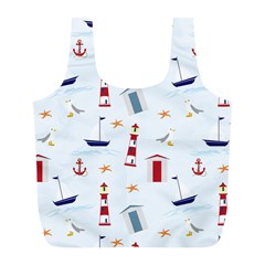 Nautical Sea Full Print Recycle Bag (L)