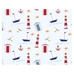 Nautical Sea Double Sided Flano Blanket (Medium) 