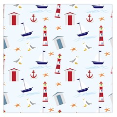 Nautical Sea Large Satin Scarf (Square)