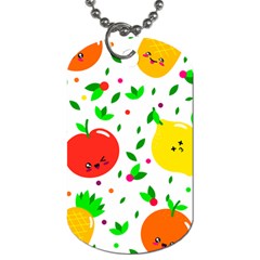 Pattern Fruits Orange Green Dog Tag (two Sides)