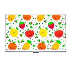 Pattern Fruits Orange Green Business Card Holder