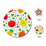 Pattern Fruits Orange Green Playing Cards (Round) Front