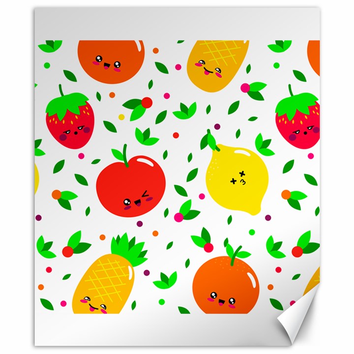 Pattern Fruits Orange Green Canvas 8  x 10 