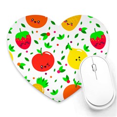 Pattern Fruits Orange Green Heart Mousepads