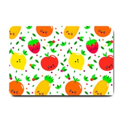 Pattern Fruits Orange Green Small Doormat  by HermanTelo