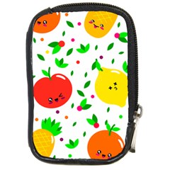 Pattern Fruits Orange Green Compact Camera Leather Case