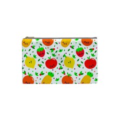 Pattern Fruits Orange Green Cosmetic Bag (small) by HermanTelo