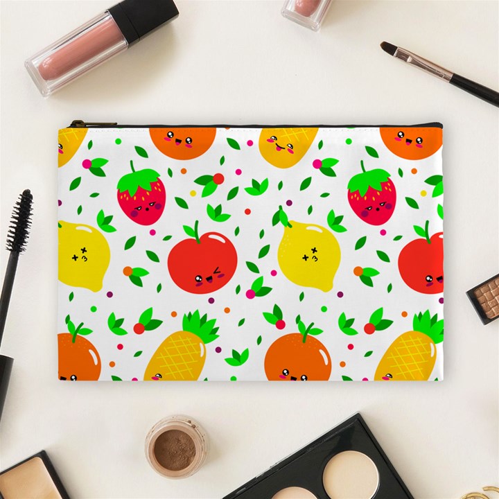 Pattern Fruits Orange Green Cosmetic Bag (Large)