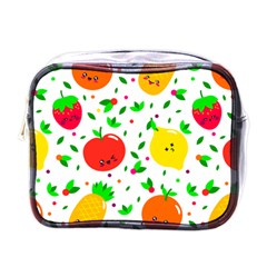 Pattern Fruits Orange Green Mini Toiletries Bag (one Side) by HermanTelo