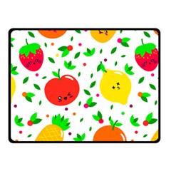 Pattern Fruits Orange Green Fleece Blanket (small)