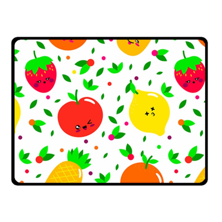 Pattern Fruits Orange Green Fleece Blanket (Small)