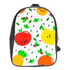 Pattern Fruits Orange Green School Bag (xl)