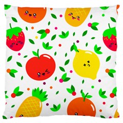 Pattern Fruits Orange Green Large Flano Cushion Case (one Side)