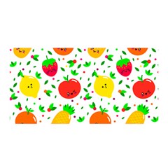 Pattern Fruits Orange Green Satin Wrap