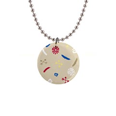 Pattern Culture Tribe American 1  Button Necklace by HermanTelo