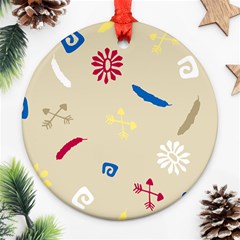 Pattern Culture Tribe American Round Ornament (two Sides)