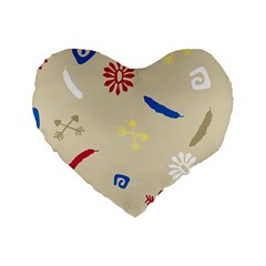 Pattern Culture Tribe American Standard 16  Premium Heart Shape Cushions