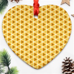 Pattern Halloween Pumpkin Color Ornament (heart) by HermanTelo