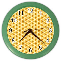 Pattern Halloween Pumpkin Color Color Wall Clock by HermanTelo