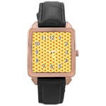 Pattern Halloween Pumpkin Color Rose Gold Leather Watch  Front