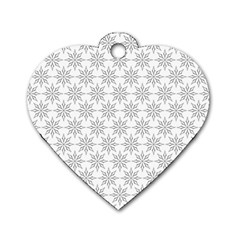 Ornamental Star Mandala Dog Tag Heart (two Sides)