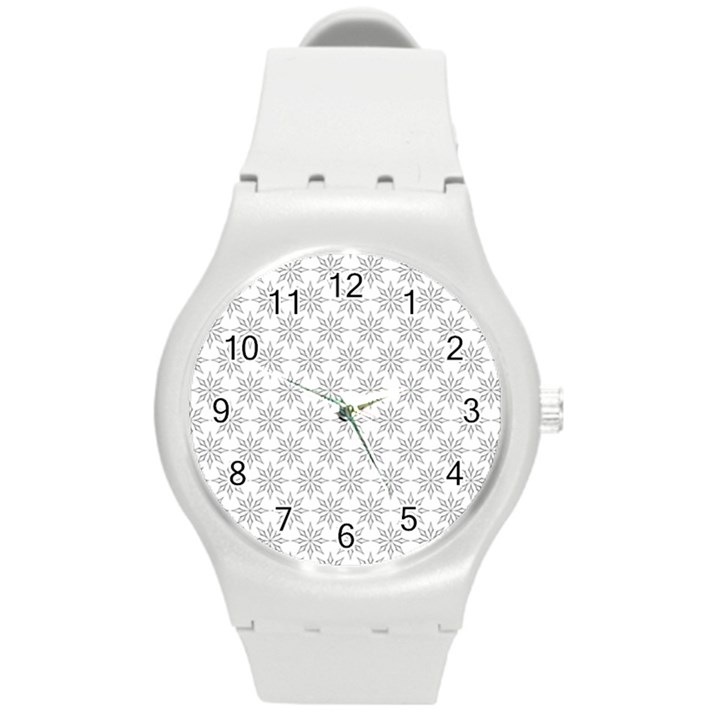 Ornamental Star Mandala Round Plastic Sport Watch (M)