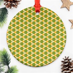 Pattern Halloween Pumpkin Color Green Ornament (round) by HermanTelo