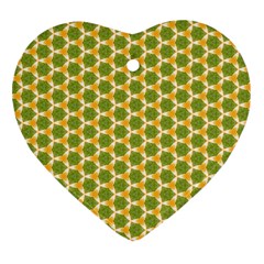 Pattern Halloween Pumpkin Color Green Ornament (heart) by HermanTelo