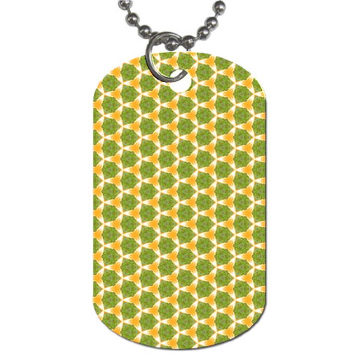 Pattern Halloween Pumpkin Color Green Dog Tag (Two Sides)