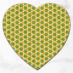 Pattern Halloween Pumpkin Color Green Jigsaw Puzzle (heart) by HermanTelo