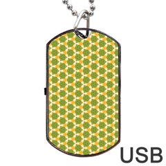 Pattern Halloween Pumpkin Color Green Dog Tag Usb Flash (one Side)